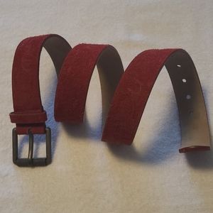 Desigual suede belt with matte silver tone buckle